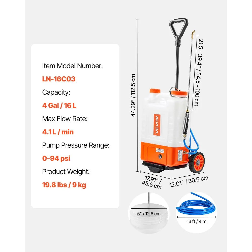 Vevor Backpack Sprayer with Cart - Thumbnail 4