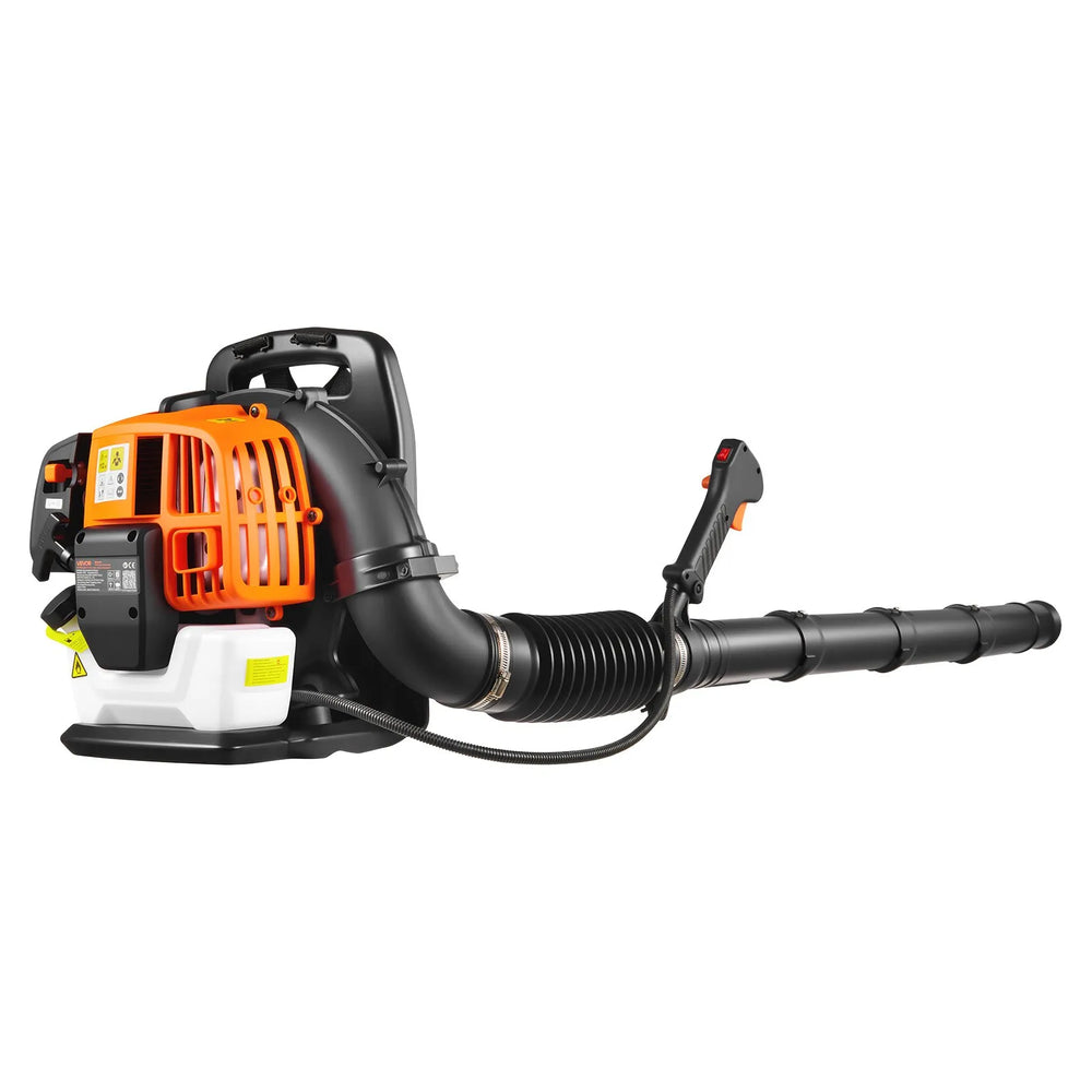 VEVOR Backpack Leaf Blower, 43CC 2-Stroke Engine Gas Powered Leaf Blower with 1.38L Fuel Tank, 447 CFM Air Volume, 150 MPH Air Speed, Ideal for Lawn Care, Leaves Cleaning, Yard Debris & Snow Removal