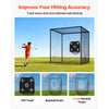 VEVOR Golf Batting Cage, 10 x 10 x 10 FT Golf Cage, Driving Hitting Cages with 3-Ply Knotless Polyester, Golfs Target & 9-Hole Baseball Target, Golfs Hitting Net for Indoor, Outdoor, Backyard