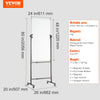 VEVOR Rolling Magnetic Whiteboard, Double-sided Mobile Whiteboard 24x48 Inches, Adjustable Height Dry Erase Board with Wheels, 1 Magnetic Erase & 3 Dry Erase Markers & Movable Tray for Office School