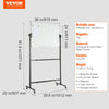 VEVOR Rolling Magnetic Whiteboard, Double-sided Mobile Whiteboard 36x24 Inches, Adjustable Height Dry Erase Board with Wheels, 1 Magnetic Erase & 3 Dry Erase Markers & Movable Tray Office, School