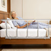 VEVOR Foldable Bed Rail for Elderly, 48 in Bedside Assist Rail with Fixing Strap, Adjustable Height Pipe Bedside Cane, High-Strength Metal Senior Bed Bar, Hand Guard Grab Fits King, Queen, Full, Twin