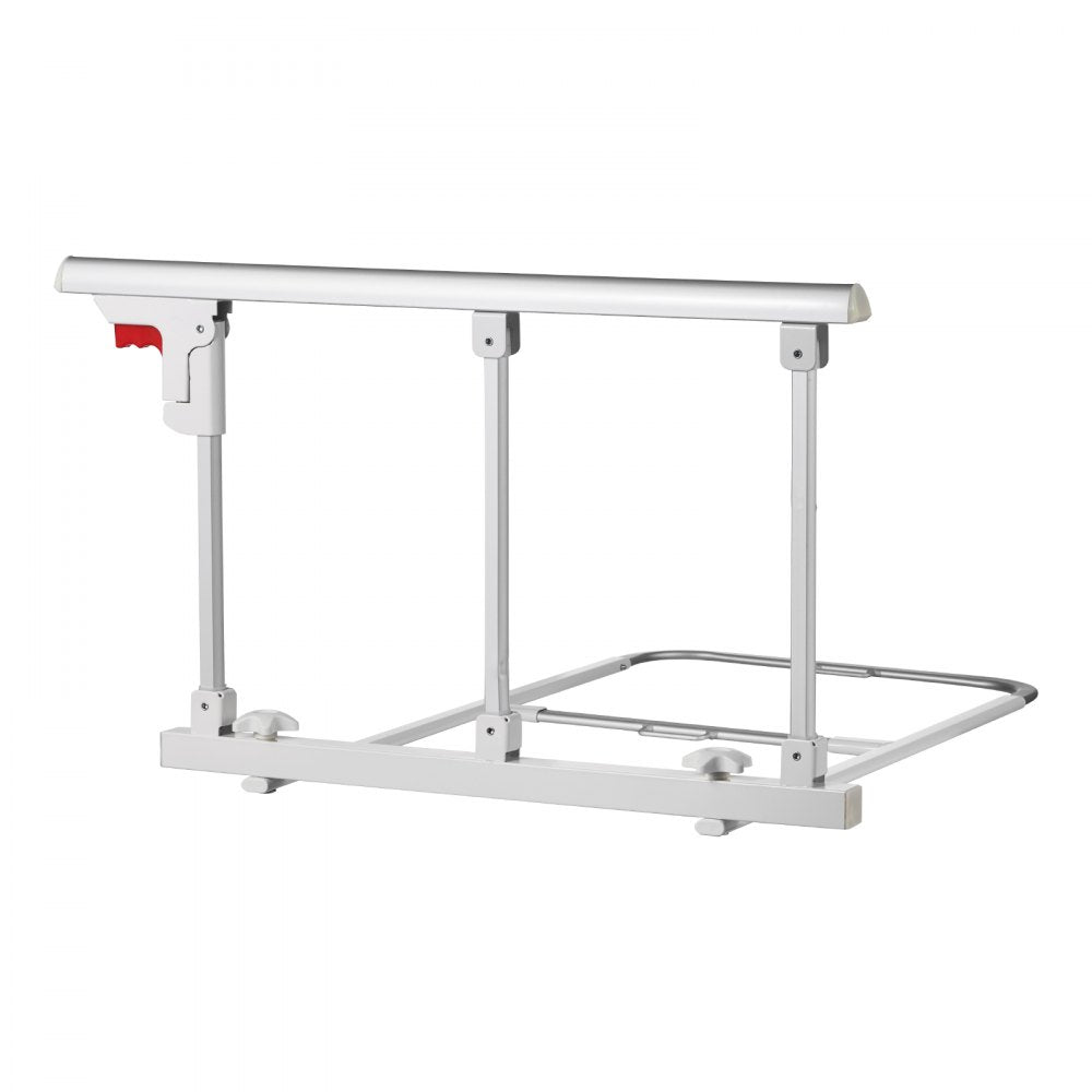 VEVOR Foldable Bed Rail for Elderly, 28 in Bedside Assist Rail with Fixing Strap, Adjustable Height Pipe Bedside Cane, High-Strength Metal Senior Bed Bar, Hand Guard Grab Fits King, Queen, Full, Twin