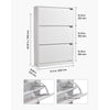 VEVOR Shoe Cabinet with 3 Flip Drawers, Modern Shoes Storage Cabinet with Anti-Tipping Device, Freestanding Shoe Rack Organizer, Ideal for Entryway, Hallway, Bedroom, Living Room, Closet, White