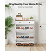 VEVOR Shoe Cabinet with 2 Flip Drawers, Farmhouse Shoes Storage Cabinet with 2 Drawers and Anti-Tipping Device, Freestanding Shoe Organizer Ideal for Entryway, Hallway, Bedroom, Living Room, White