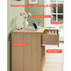 VEVOR Fluted Nightstand with Charging Station, with 3 Drawers, Dresser for Bedroom, Mid Century Modern End Table, Bedside Storage Cabinet Side Table Chest of Dresser, for Bedroom, Living Room, Khaki