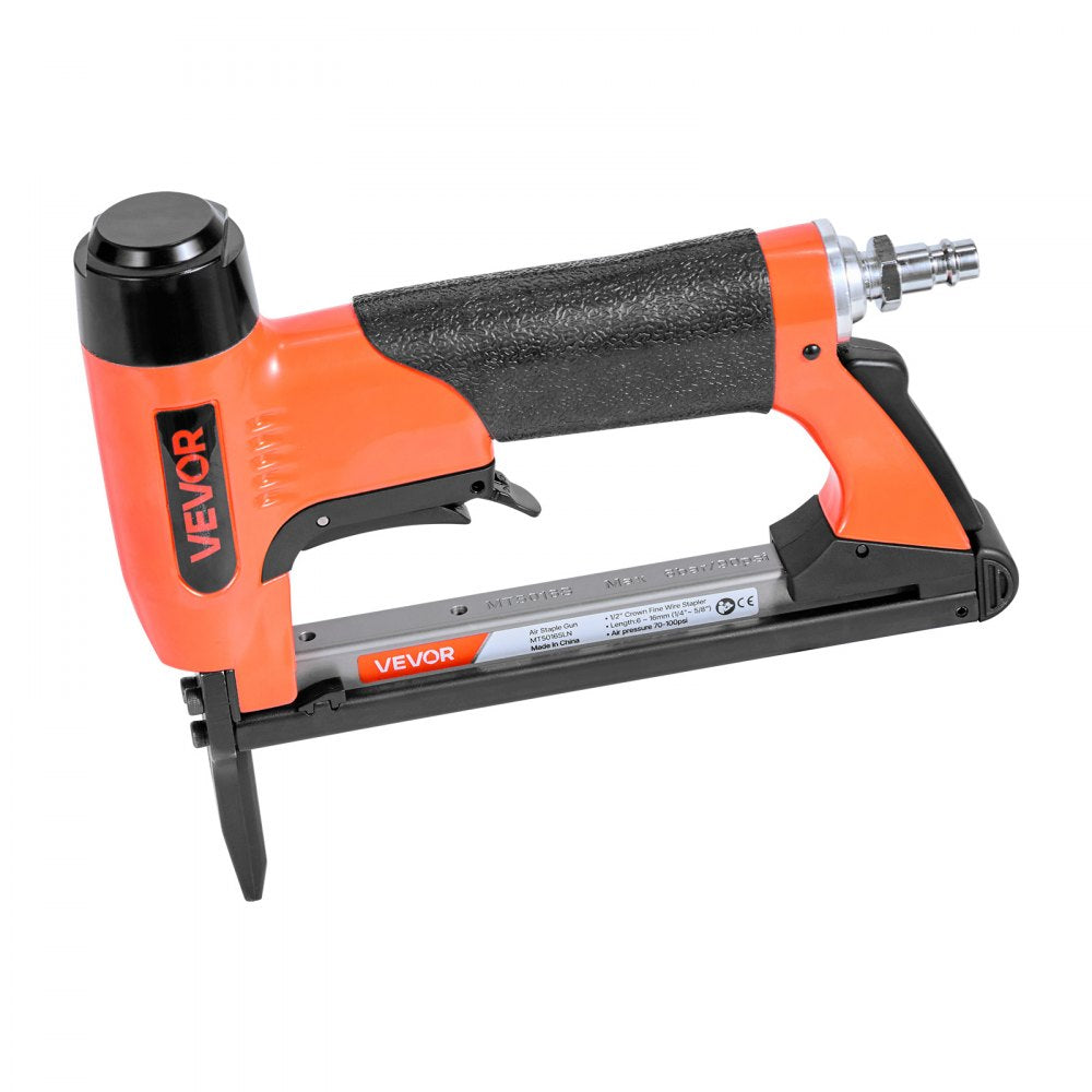 VEVOR Pneumatic Staple Gun, 20 Gauge Long-Nose Upholstery Stapler for 50 Series Fine Wire Staples 1/2-inch Crown 1/4"-5/8" Length, Max 110PCS Loading Air Staple Gun for Upholstering, Woodworking, DIY