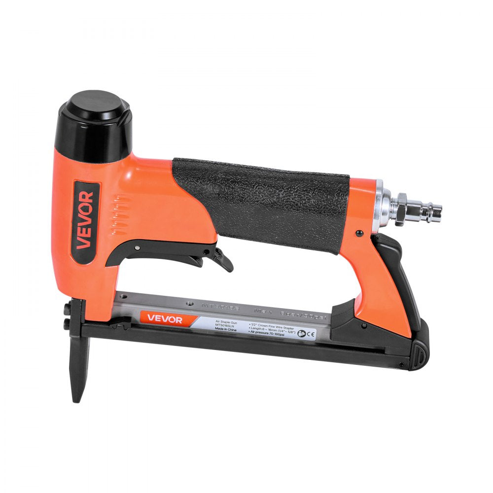 VEVOR Pneumatic Staple Gun, 20 Gauge Long-Nose Upholstery Stapler for 50 Series Fine Wire Staples 1/2-inch Crown 1/4"-5/8" Length, Max 110PCS Loading Air Staple Gun for Upholstering, Woodworking, DIY
