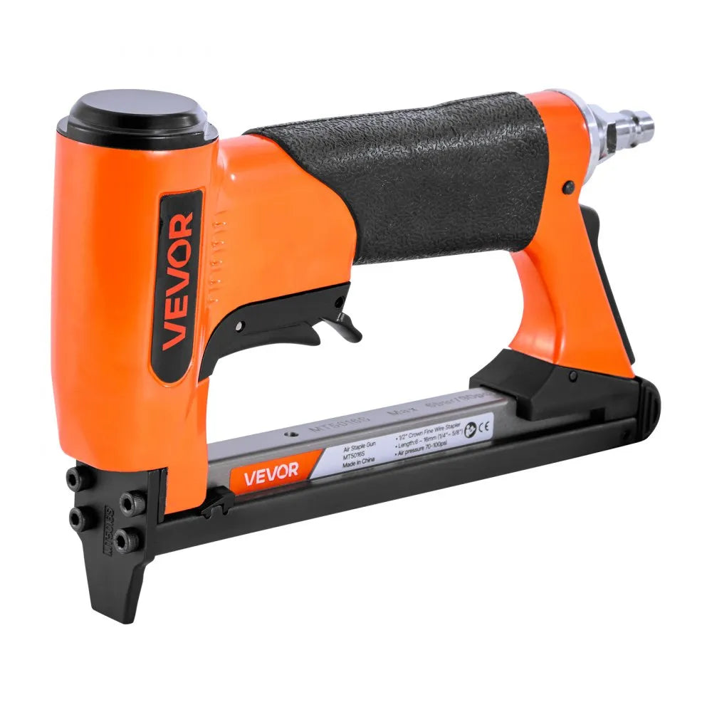 VEVOR Pneumatic Staple Gun, 20 Gauge Air Upholstery Stapler for 50 Series Fine Wire Staples 1/2" Crown 1/4"-5/8" Length, Max 110PCS Loading Air Staple Gun for Upholstering, Woodworking, DIY Projects