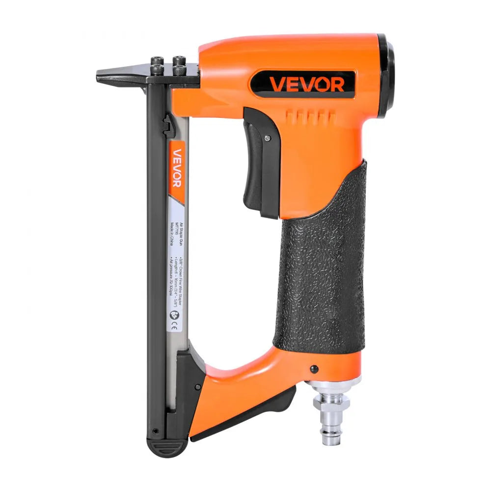 VEVOR Pneumatic Staple Gun, 22 Gauge Air Upholstery Stapler for 71 Series Fine Wire Staples 3/8" Crown 1/4"-5/8" Length, Max 180PCS Loading Air Staple Gun for Upholstering, Woodworking, DIY Projects