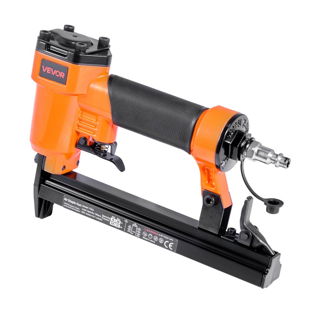VEVOR Pneumatic Staple Gun, 22 Gauge Pneumatic Upholstery Stapler for 71 Series Fine Wire Staples 3/8-inch Crown 5/32"-5/8" Length, 70-110 PSI Air Staple Gun for Woodworking, Upholstering, DIY Project