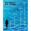 VEVOR Pool Pole, 3.4 to 15 Ft Telescoping Swimming Pool Cleaning Poles, Professional Adjustable Telescopic Pole with 2 Extension Poles, Heavy Duty Cleaner Stick for Skimmer Net, Brush, Vacuum Head