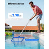 VEVOR Pool Pole, 3.4 to 15 Ft Telescoping Swimming Pool Cleaning Poles, Professional Adjustable Telescopic Pole with 2 Extension Poles, Heavy Duty Cleaner Stick for Skimmer Net, Brush, Vacuum Head