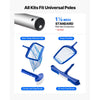 VEVOR Swimming Pool Cleaning Kit, Includes 2 Detachable Brush Heads (20 Inch / 5.5 Inch) and 2 Pool Skimmer Nets, 4-in-1 Inground/Above Ground Pools Cleaning Tools Set for Leaf, Fine Mesh, No Poles