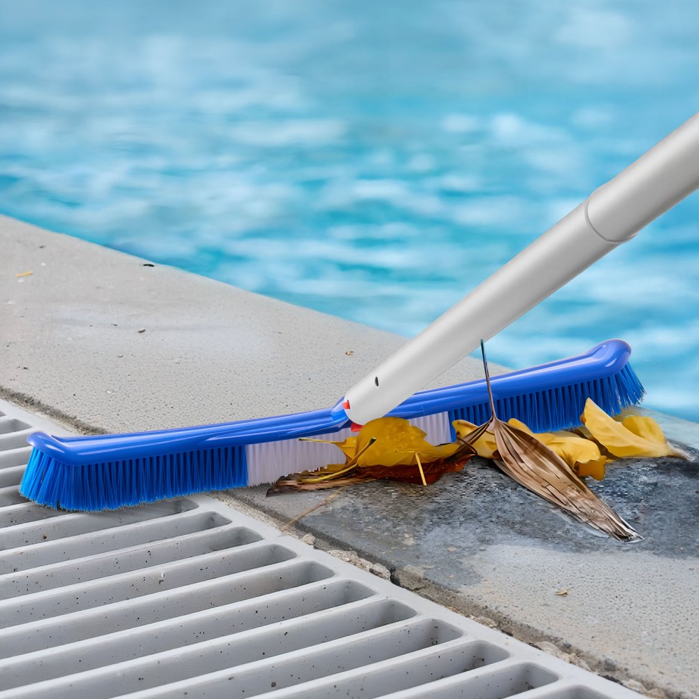 VEVOR Swimming Pool Cleaning Kit, Includes 2 Detachable Brush Heads (20 Inch / 5.5 Inch) and 2 Pool Skimmer Nets, 4-in-1 Inground/Above Ground Pools Cleaning Tools Set for Leaf, Fine Mesh, No Poles