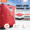 VEVOR Portable Ice Shelter, 3-4 Person Insulated Pop-Up Ice Fishing Tent, 35 Square Feet Fishable Area, Thermal Ice Shanty for Winter Fishing, Ice Cube with Anchors, Ropes, Carrying Bag, 71"x71", Red