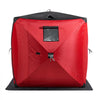 VEVOR Portable Ice Shelter, 3-4 Person Insulated Pop-Up Ice Fishing Tent, 35 Square Feet Fishable Area, Thermal Ice Shanty for Winter Fishing, Ice Cube with Anchors, Ropes, Carrying Bag, 71"x71", Red