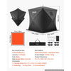 VEVOR Pop Up Ice Fishing Tent 3-4 Person 71 x 71 x 79 in Portable Shelter, for Winter Fishing, 34 sq ft Area, 300D Oxford Fabric Hub-Style Shanty, Ice Cube with Anchors, Ropes, Carrying Bag, Black