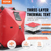 VEVOR Portable Ice Shelter, 1-2 Person Insulated Pop-Up Ice Fishing Tent, 24 Square Feet Fishable Area, Thermal Ice Shanty for Winter Fishing, Ice Cube with Anchors, Ropes, Carrying Bag, 60"x60", Red