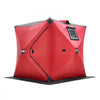 VEVOR Portable Ice Shelter, 1-2 Person Insulated Pop-Up Ice Fishing Tent, 24 Square Feet Fishable Area, Thermal Ice Shanty for Winter Fishing, Ice Cube with Anchors, Ropes, Carrying Bag, 60"x60", Red