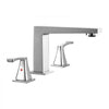 VEVOR Roman Tub Faucet, 3 Hole Waterfall Bathtub Faucet, Bath Tubs Faucets Set with 2 Handles, Roman Tub Faucets Deck Mount for Pet Washing, Baby Care, Adult Bathing, Silver, Right-Angle Tub Faucet