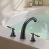 VEVOR Roman Tub Faucet, 3 Hole Waterfall Bathtub Faucet, Gooseneck Bath Tubs Faucets Set with 2 Handles, Roman Tub Faucets Deck Mount for Pet Washing, Adult Bathing, Bronze, Temperature Control