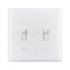 VEVOR Toggle Light Switch Wall Plates, 2-Gang Switch Electrical Outlet Covers, Standard Size 4.61in L x 4.53in H Unbreakable Polycarbonate Thermoplastic Faceplate for Receptacle Outlet&Switch(5 Pack, White)