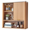 VEVOR Bathroom Wall Cabinet, with Door and Adjustable Shelf, Over the Toilet Storage Medicine Cabinet Wall Mounted, Hanging Organizer with Shelves and Open Partition for Laundry Room Kitchen Restroom