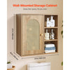 VEVOR Bathroom Wall Cabinet, Door and Adjustable Shelf with 5 Height Levels, Over the Toilet Storage Medicine Cabinet Wall Mounted, Hanging Organizer with Shelves for Laundry Room Kitchen Restroom