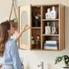 VEVOR Bathroom Wall Cabinet, Door and Adjustable Shelf with 5 Height Levels, Over the Toilet Storage Medicine Cabinet Wall Mounted, Hanging Organizer with Shelves for Laundry Room Kitchen Restroom
