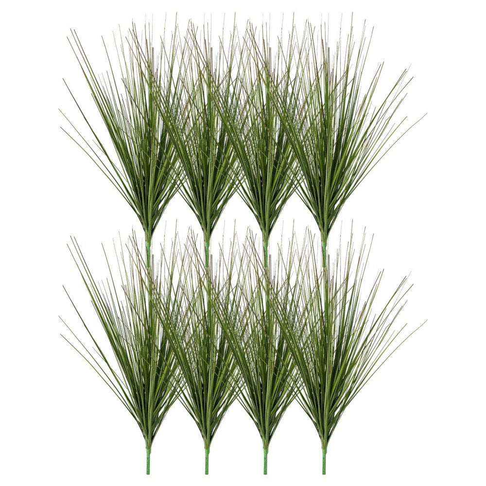VEVOR Artificial Grass Plant, 27 inch Faux Onion Grass Fake Greenery Shrubs Plant, Premium PVC for Indoor Outdoor House Home Garden Office Room Décor, Housewarming, 8 Pack Green