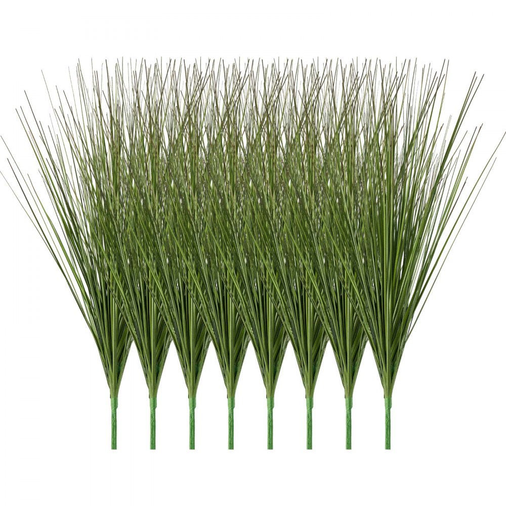 VEVOR Artificial Grass Plant, 27 inch Faux Onion Grass Fake Greenery Shrubs Plant, Premium PVC for Indoor Outdoor House Home Garden Office Room Décor, Housewarming, 8 Pack Green
