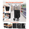 VEVOR Shopping Cart with Wheels Foldable Trolley Dolly for Groceries Black, 2-in-1 Rolling Utility Cart with Detachable Bag, Soft Foam Handle, Storage Compartments, Compact for Market Laundry Camping