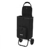 VEVOR Shopping Cart with Wheels Foldable Trolley Dolly for Groceries Black, 2-in-1 Rolling Utility Cart with Detachable Bag, Soft Foam Handle, Storage Compartments, Compact for Market Laundry Camping