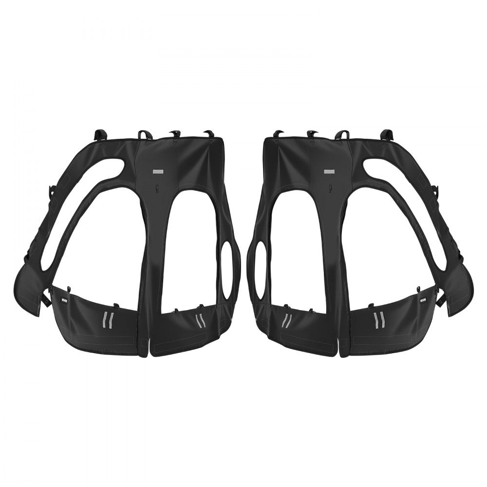 VEVOR Cab Enclosure Upper Doors, Compatible with Polaris RZR XP4 1000/Turbo 2014-2023, Soft Upper Doors, Windproof Upgraded Zipper UTV Soft Side Window Kit, Work with Side Mirrors and Windshields
