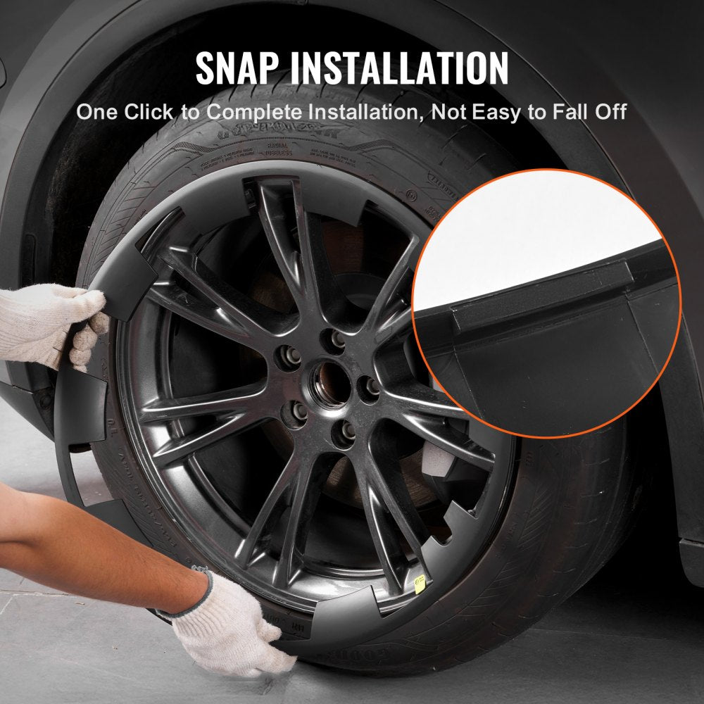 VEVOR Wheel Rim Cover Hubcaps, 20 in, Model Y Fully Fit Hubcap with Snap, Guard Tape & Valve Nozzle Hole, ABS & PC Hubcap with Upgraded Buckle, High Rigidity & Less Wind Drag, Fits for All Weather Use