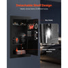 VEVOR Wall Safe, 3-Tier Hidden Wall Mounted Safe with Password & Key, Q235 Cold-Rolled Steel In-Wall Box with LED Lighting, 2 Adjustable Shelves & 5 Key Holders for Money, Jewelry, Passport, Black