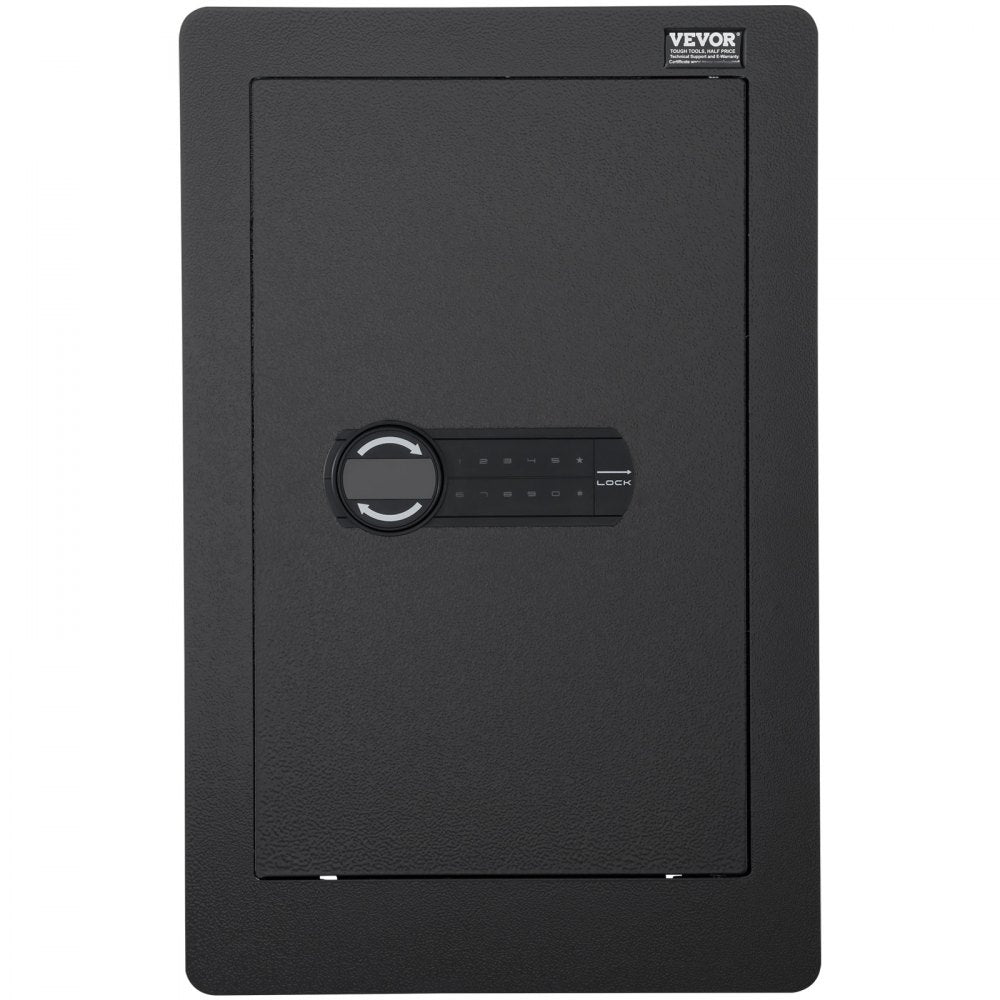 VEVOR 25.59" Tall Wall Safe, 3-Tier Hidden Wall Safe with Keypad, 3 Removable Shelves & 6 Key Holders, Q235 Cold-Rolled Steel In Wall Safe with LED Light & Vibration Alarm for Money, Jewelry, Passport