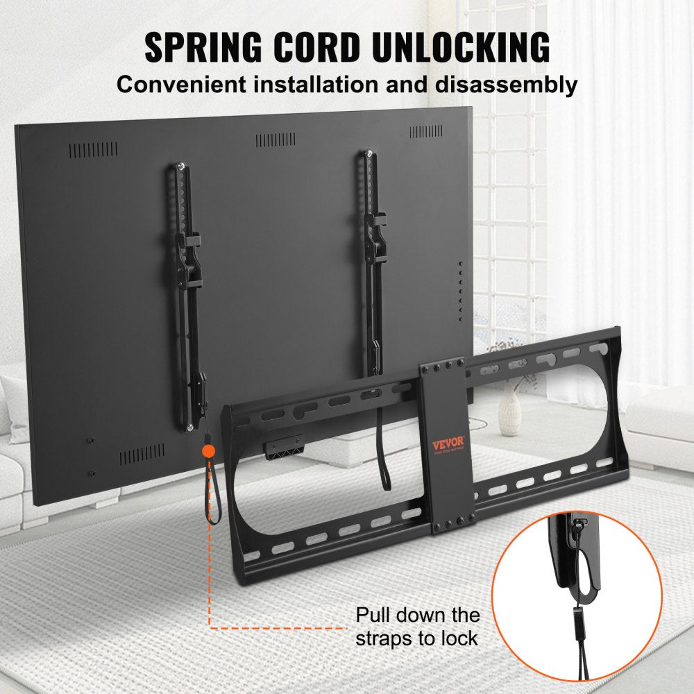 VEVOR Universal TV Wall Mount, Low Profile TV Mount Fits for Most 37-70 inch TVs, Tilt Wall Mount TV Brackets, Max VESA 600x400mm, Holds up to 132 lbs