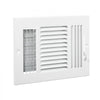 VEVOR 6 x 10 Inch Floor Registers, 6-Pack Floor Vents, HVAC 3-Direction Iron Vent Grilles for Home/Office Wall & Ceiling, Rustproof Anti-Peeling Air Vents Deflector Adjustable with Metal Damper, White