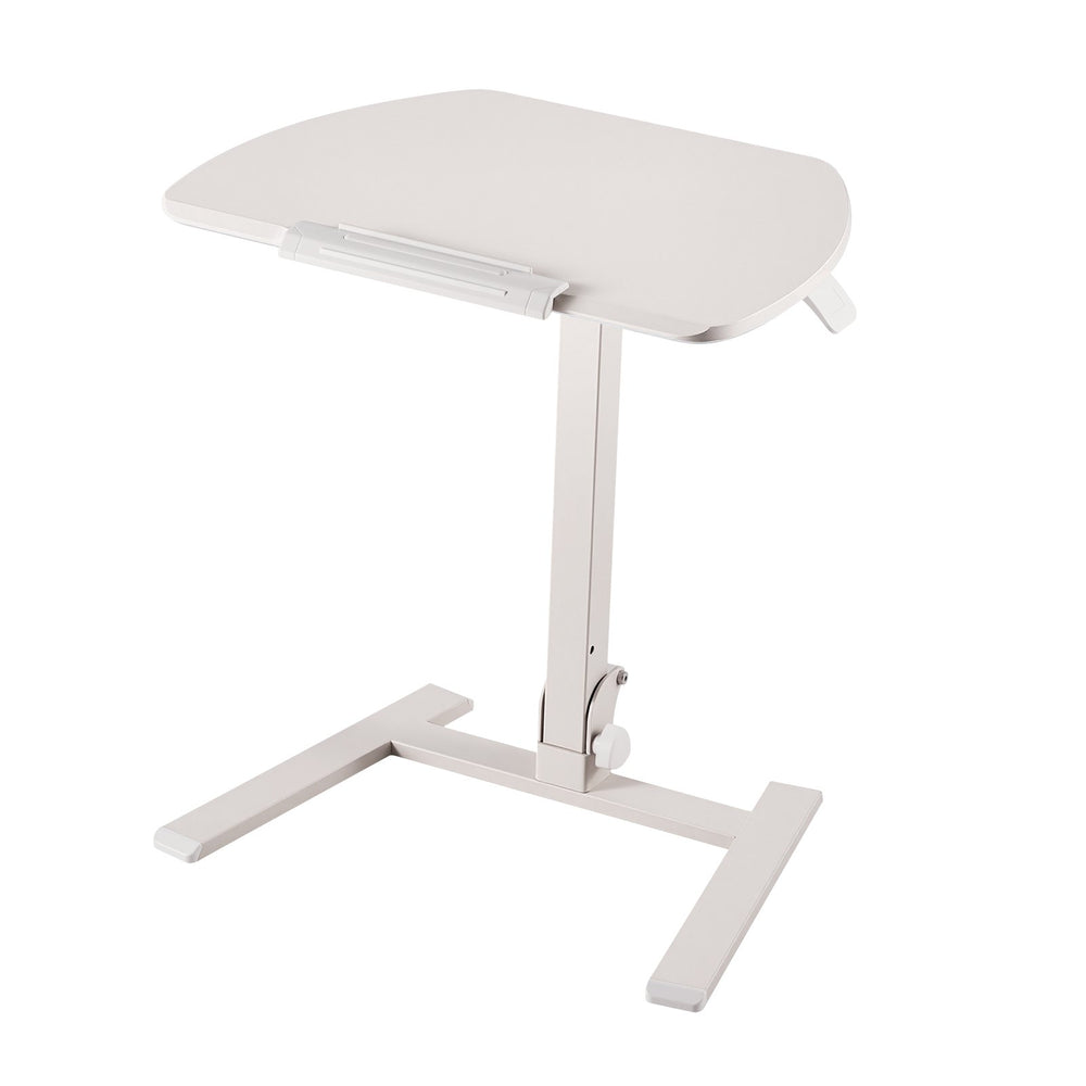 VEVOR Standing Desk, Adjustable Height Mobile Stand Up Desk with Tilting Desktop, 25.6 x 19 in Small Computer Sit Stand Workstation, 33 lbs Capacity, Pneumatic Lift for Home Office, Fully Assembled