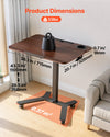 VEVOR Standing Desk, Adjustable Height Mobile Stand Up Desk with Tilting Desktop, 28.2 x 20.7 in Small Computer Sit Stand Workstation, 33 lbs Capacity, Foot Pedal Pneumatic Lift for Home, Office
