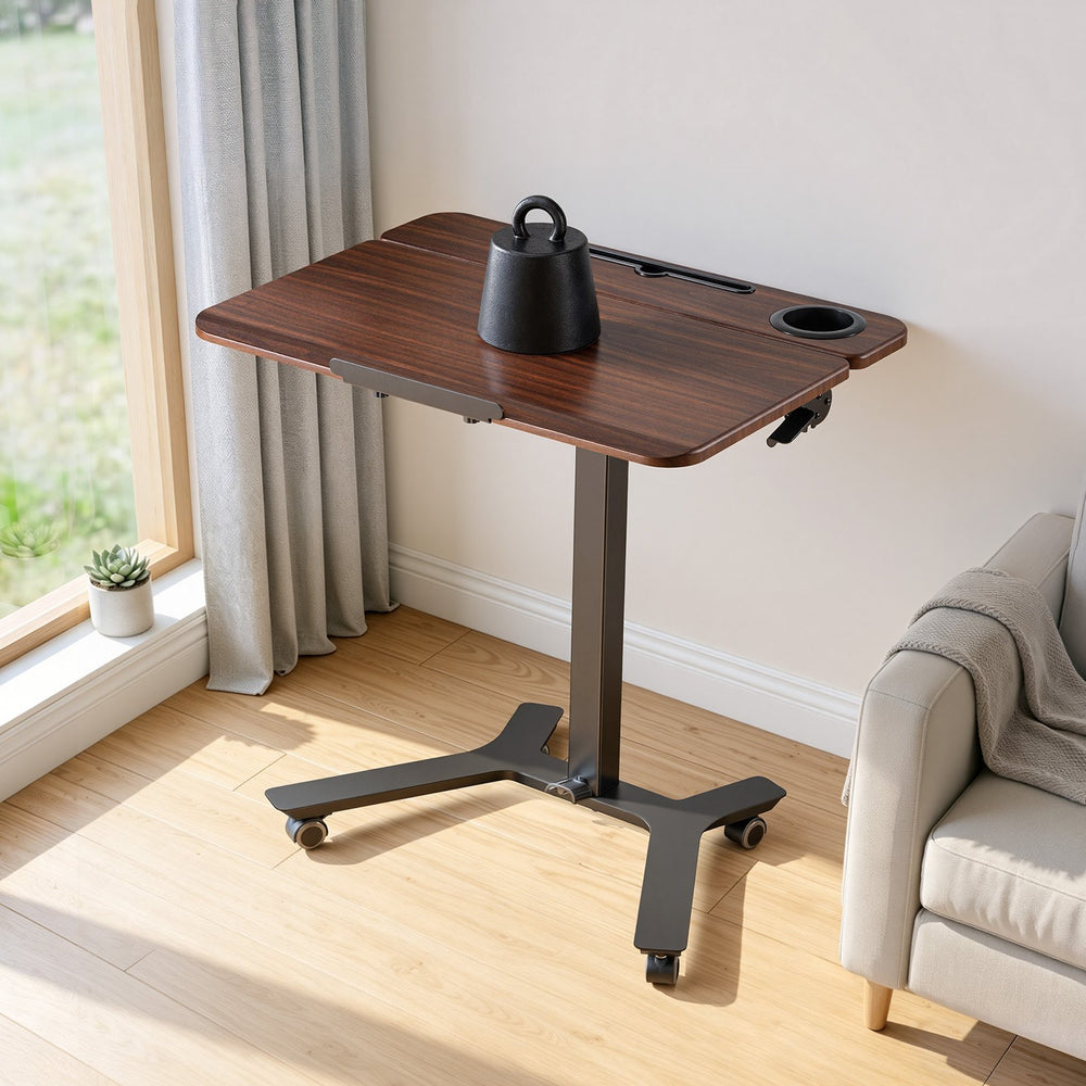 VEVOR Standing Desk, Adjustable Height Mobile Stand Up Desk with Tilting Desktop, 28.2 x 20.7 in Small Computer Sit Stand Workstation, 33 lbs Capacity, Foot Pedal Pneumatic Lift for Home, Office