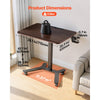 VEVOR Standing Desk, Adjustable Height Mobile Stand Up Desk w/ Casters, 28.2 x 20.5 in Small Computer Sit Stand Rolling Workstation w/ Hook, 33 lbs Capacity, Foot Pedal Pneumatic Lift for Home Office