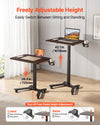 VEVOR Standing Desk, Adjustable Height Mobile Stand Up Desk w/ Casters, 28.2 x 20.5 in Small Computer Sit Stand Rolling Workstation w/ Hook, 33 lbs Capacity, Foot Pedal Pneumatic Lift for Home Office