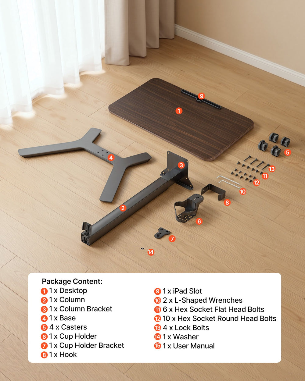 VEVOR Standing Desk, Adjustable Height Mobile Stand Up Desk w/ Casters, 28.2 x 20.5 in Small Computer Sit Stand Rolling Workstation w/ Hook, 33 lbs Capacity, Foot Pedal Pneumatic Lift for Home Office