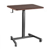VEVOR Standing Desk, Adjustable Height Mobile Stand Up Desk with 4 Casters, 25.6 x 19 in Small Computer Sit Stand Rolling Workstation with Hook, 33 lbs Desktop Capacity, Ideal for Home Office, Brown