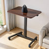 VEVOR Standing Desk, Adjustable Height Mobile Stand Up Desk with 4 Casters, 25.6 x 19 in Small Computer Sit Stand Rolling Workstation with Hook, 33 lbs Desktop Capacity, Ideal for Home Office, Brown