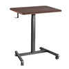 VEVOR Standing Desk, Adjustable Height Mobile Stand Up Desk with 4 Casters, 25.6 x 19 in Small Computer Sit Stand Rolling Workstation with Hook, 33 lbs Desktop Capacity, Ideal for Home Office, Brown