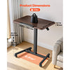 VEVOR Standing Desk, Adjustable Height Mobile Stand Up Desk with Tilting Desktop, 25.6 x 19 in Small Computer Sit Stand Rolling Workstation with 4 Casters, 33 lbs Capacity, Ideal for Home Office